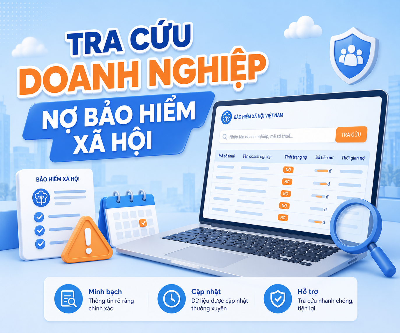 TRA CỨU DOANH NGHIỆP NỢ BẢO HIỂM XÃ HỘI 2026: CÁCH KIỂM TRA NHANH BẰNG MST 