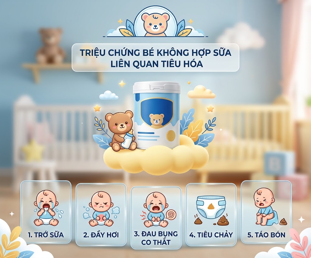 5 triệu chứng bé không hợp sữa phổ biến liên quan đến hệ tiêu hóa mẹ cần biết để kịp thời xử lý