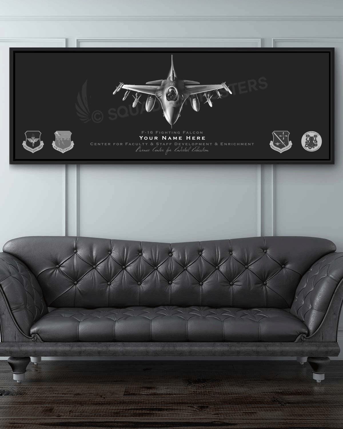 Barnes Center for Enlisted Education F-16 Jet Black Lithograph
