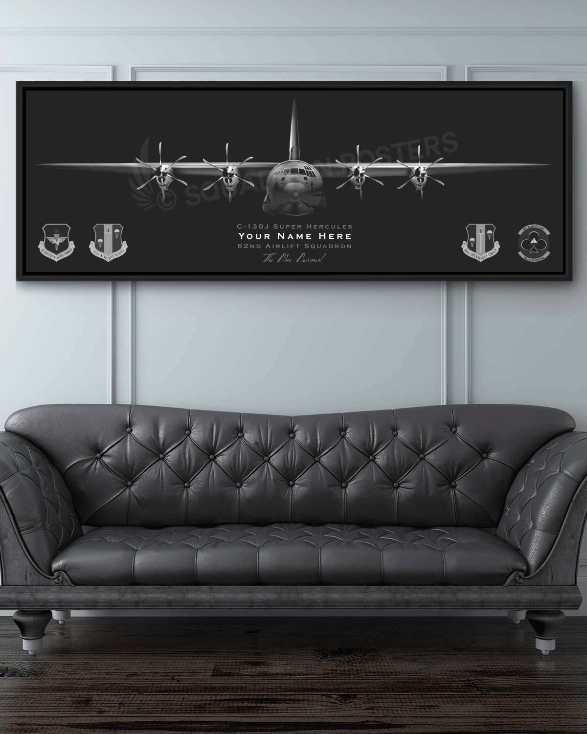 Little Rock AFB 62nd AS C-130 Jet Black Lithograph