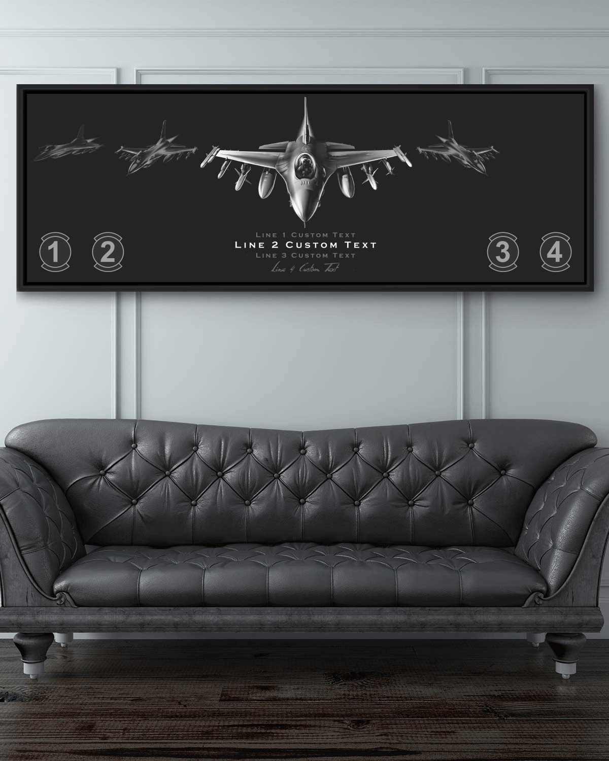 F-16 Fighting Falcon 4-ship Personalized Jet Black