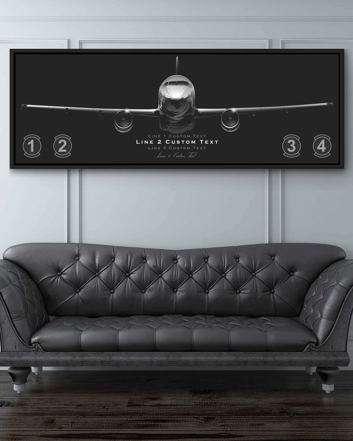 Airbus 319 320 Personalized Jet Black