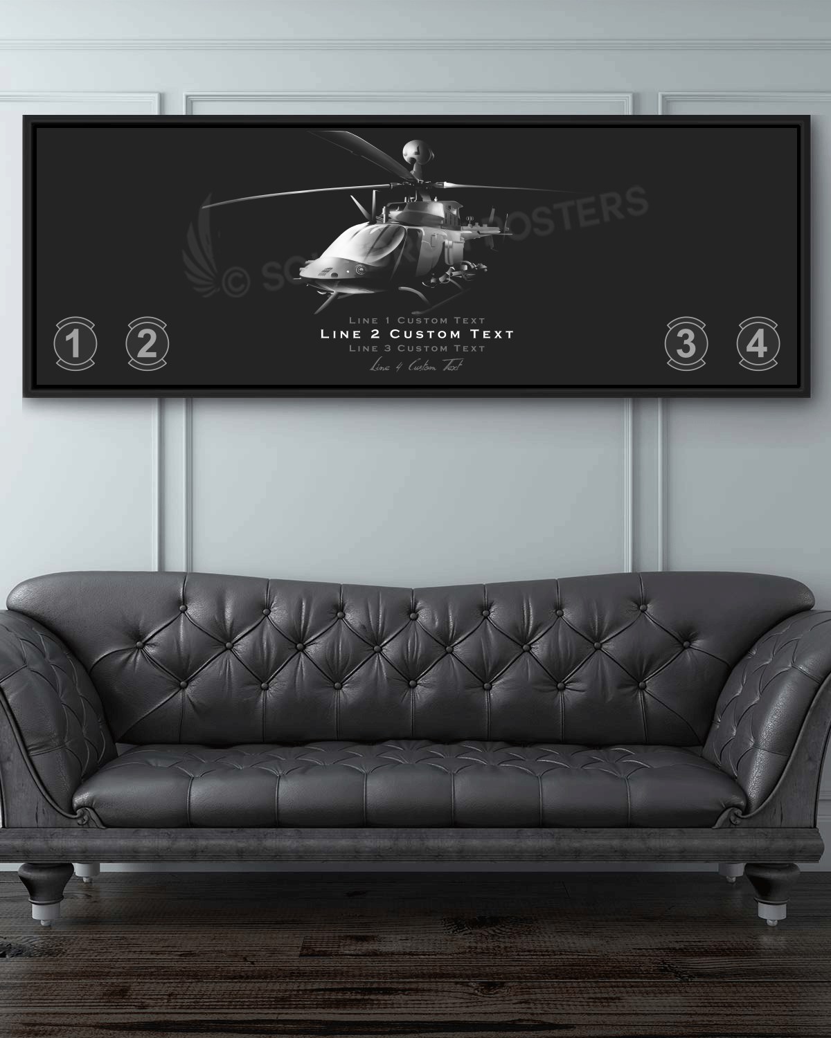 OH-58 Kiowa Warrior Personalized Jet Black
