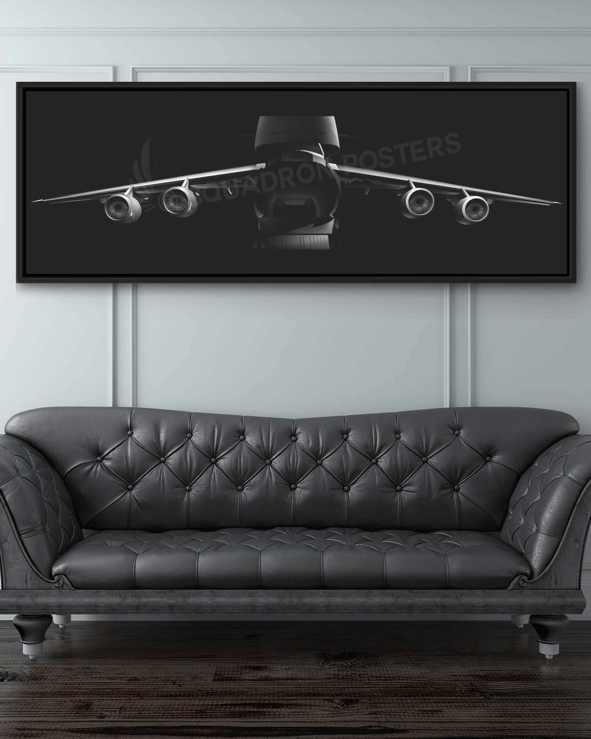 C-5 Super Galaxy Jet Black Super Wide Lithograph