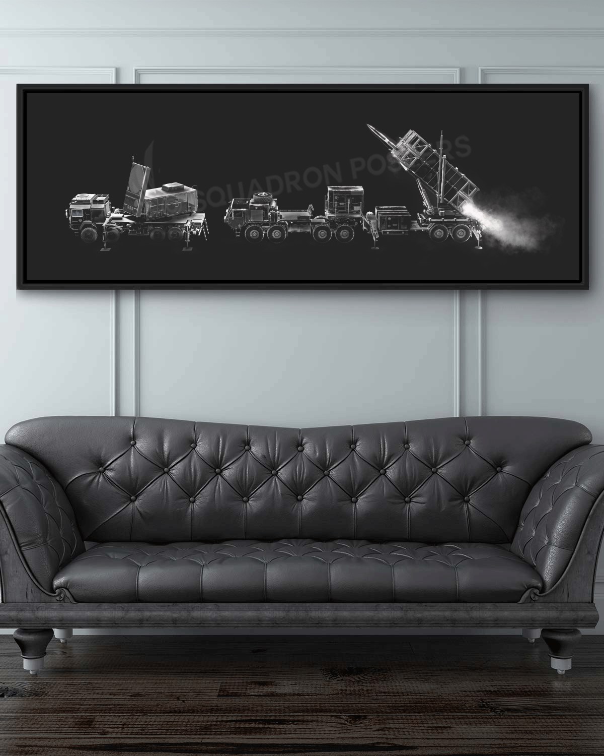 Army Patriot Battery MIM-104 Jet Black Super Wide Lithograph