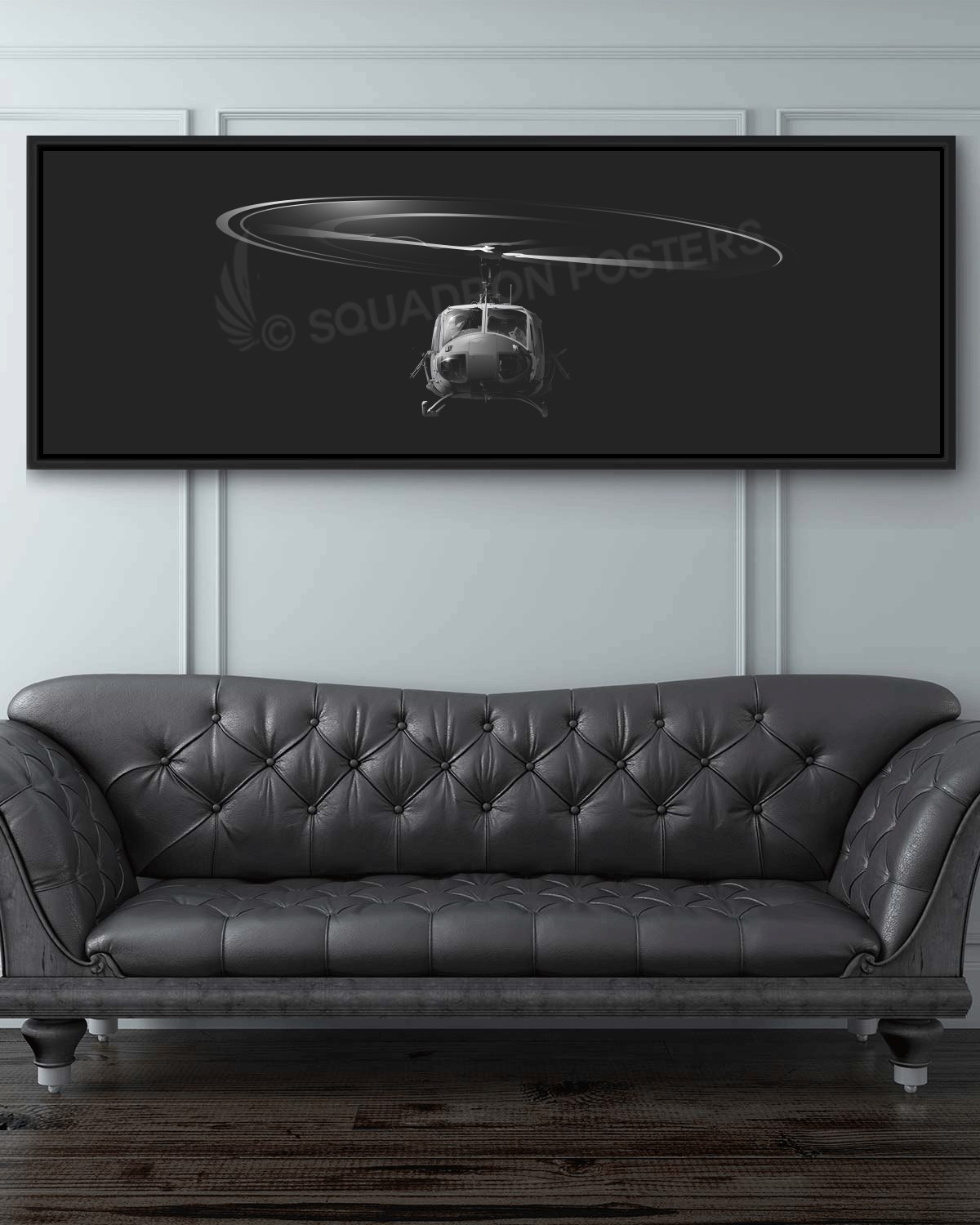 UH-1 Huey Jet Black Lithograph