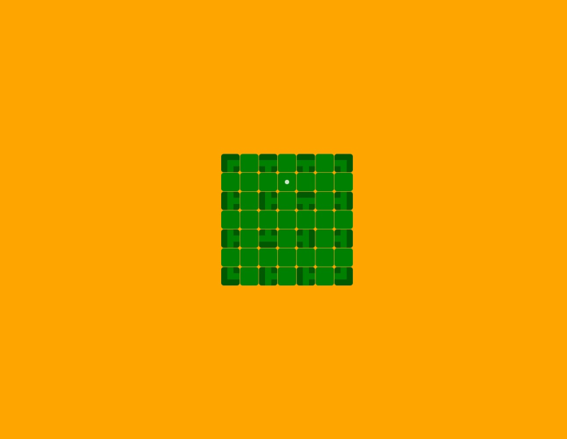 A 7 × 7 grid of tiles, with the fixed t-junction and corner tiles in place