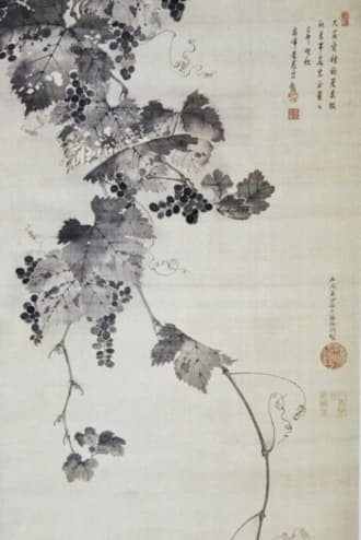 Painting of a grapevine by Ito Jakuchu (1716-1800)