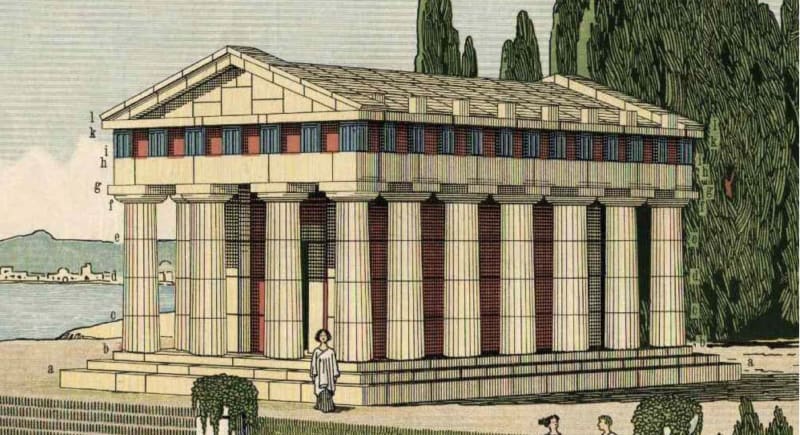 A Greek temple built from Anker blocks; from George F Hardy, <em>Richters Anker-Steinbaukasten</em> p.101