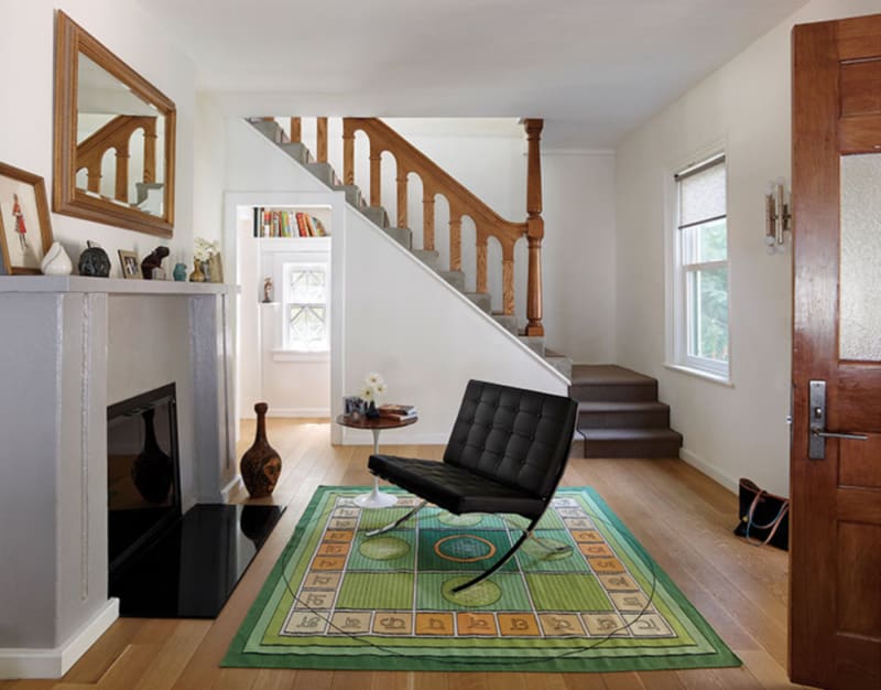 Living room of an Edison concrete house in Montclair, renovated in 2015: photo by Jeffrey Totaro for the <em>New Jersey Monthly</em>