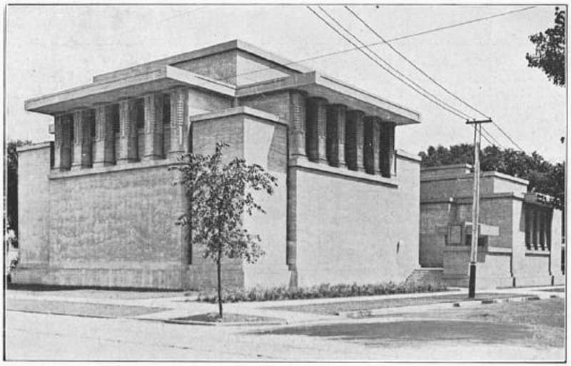 Frank Lloyd Wright, Unity Temple, Oak Park Illinois 1908. Photo from Wikimedia Commons