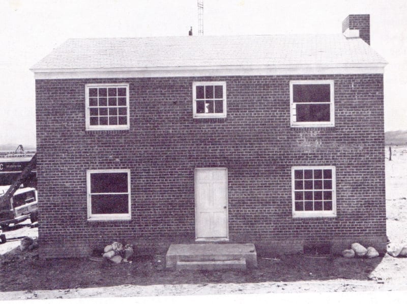 A brick house erected in the Nevada desert for the Operation Teapot tests in 1955: photo from Philip A Randall 1961