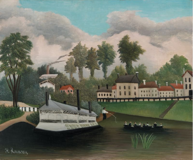 Henri Rousseau, 'The Laundry Boat of the Pont de Chareton', 1895, Barnes Foundation BF856. Photo: Wikimedia Commons