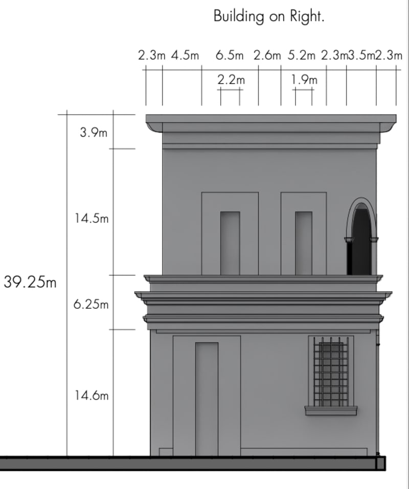 Side elevation of the Virgin's house in Crivelli's 'Annunciation'