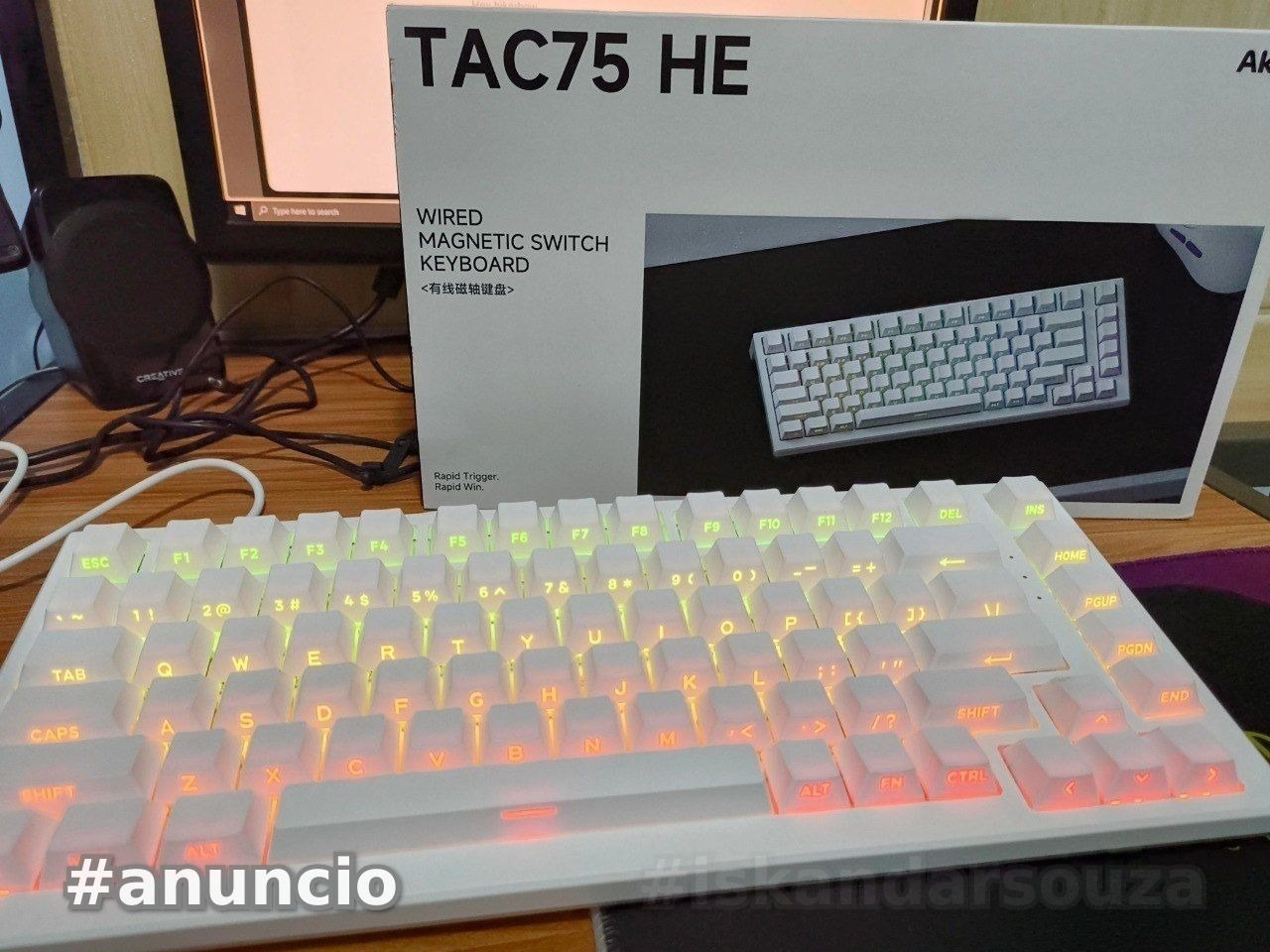 Akko tac75 he 75% Teclado magnético 0.05mm 8000hz RGB magnetico tac 75 tac75he 75he