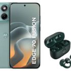 Smartphone Motorola Edge 70 Fusion 5G (256GB) (Verde) + Fones Moto Buds Loop