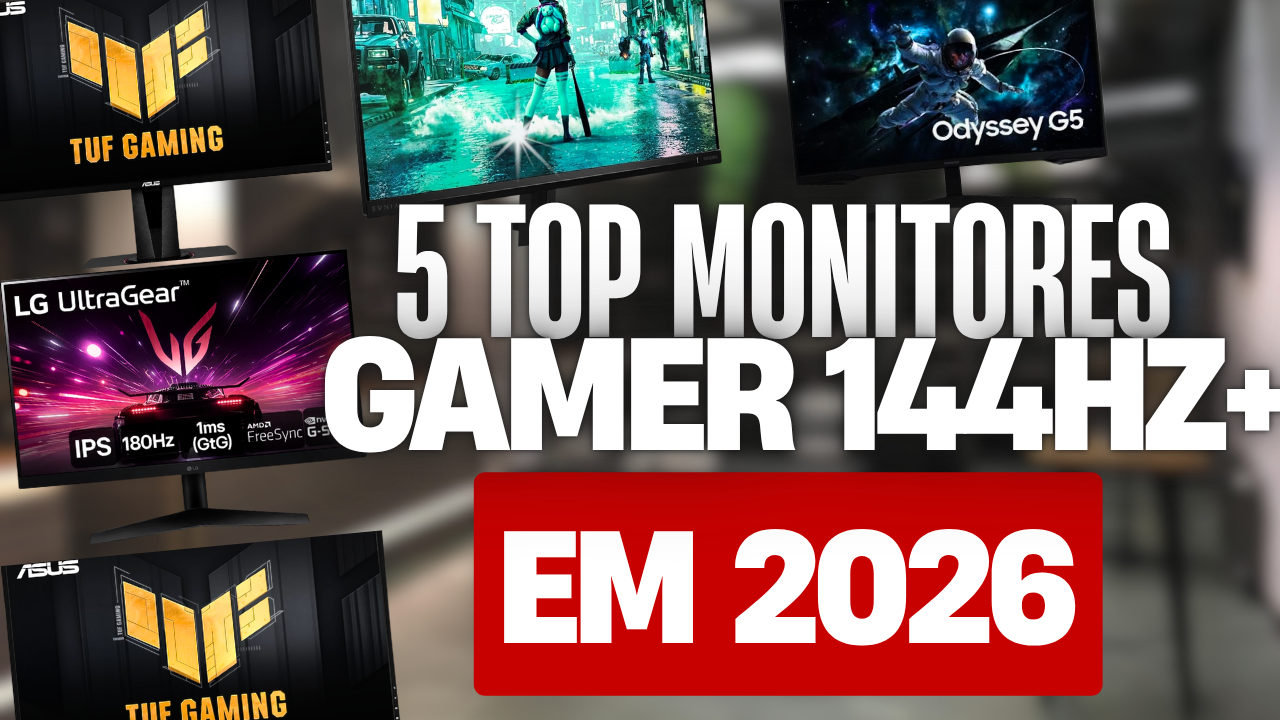 Banner com o texto Top 5 Monitores 2026 Custo-Benefício do canal BitCompilado