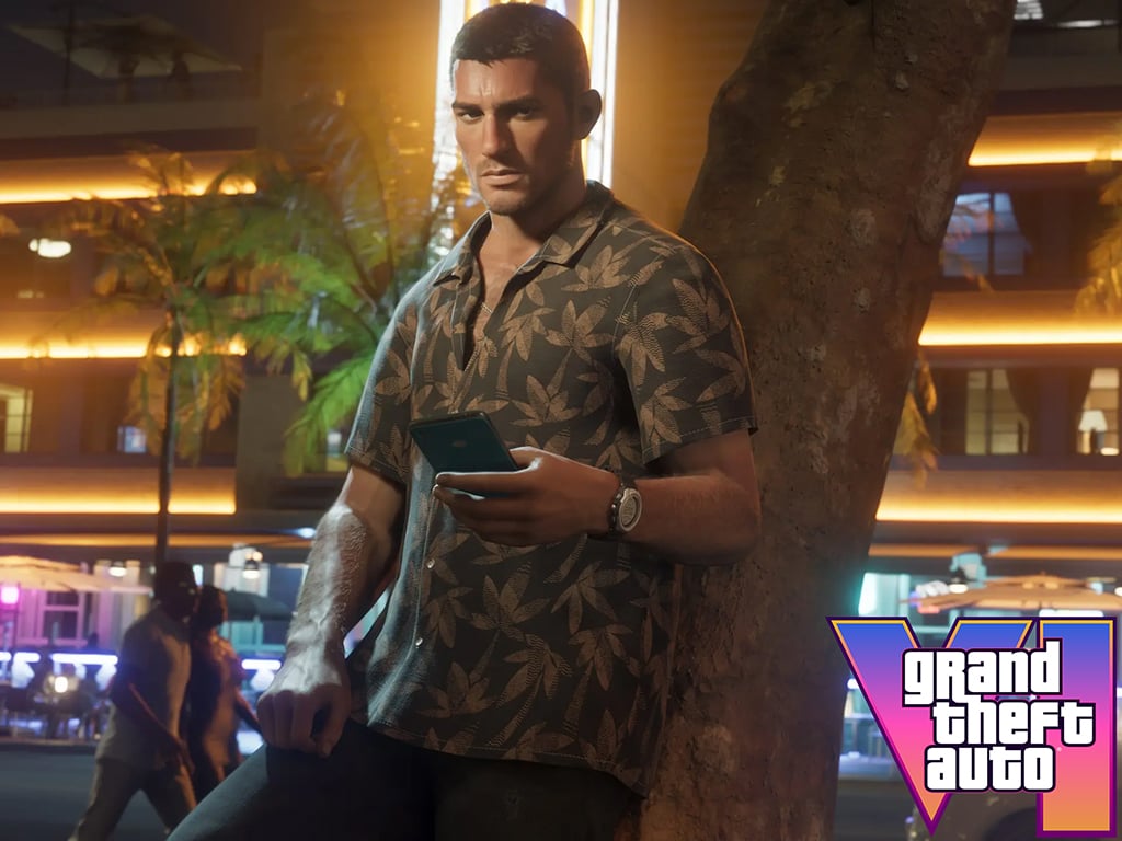 Montagem com cenas de gameplay vazadas de GTA 6 e o mapa de Leonida
