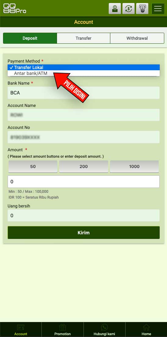 Tutorial Deposit QQ88Pro 4