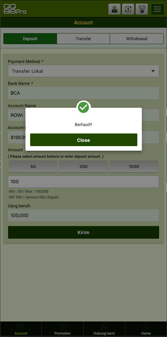 Tutorial Deposit QQ88Pro 7