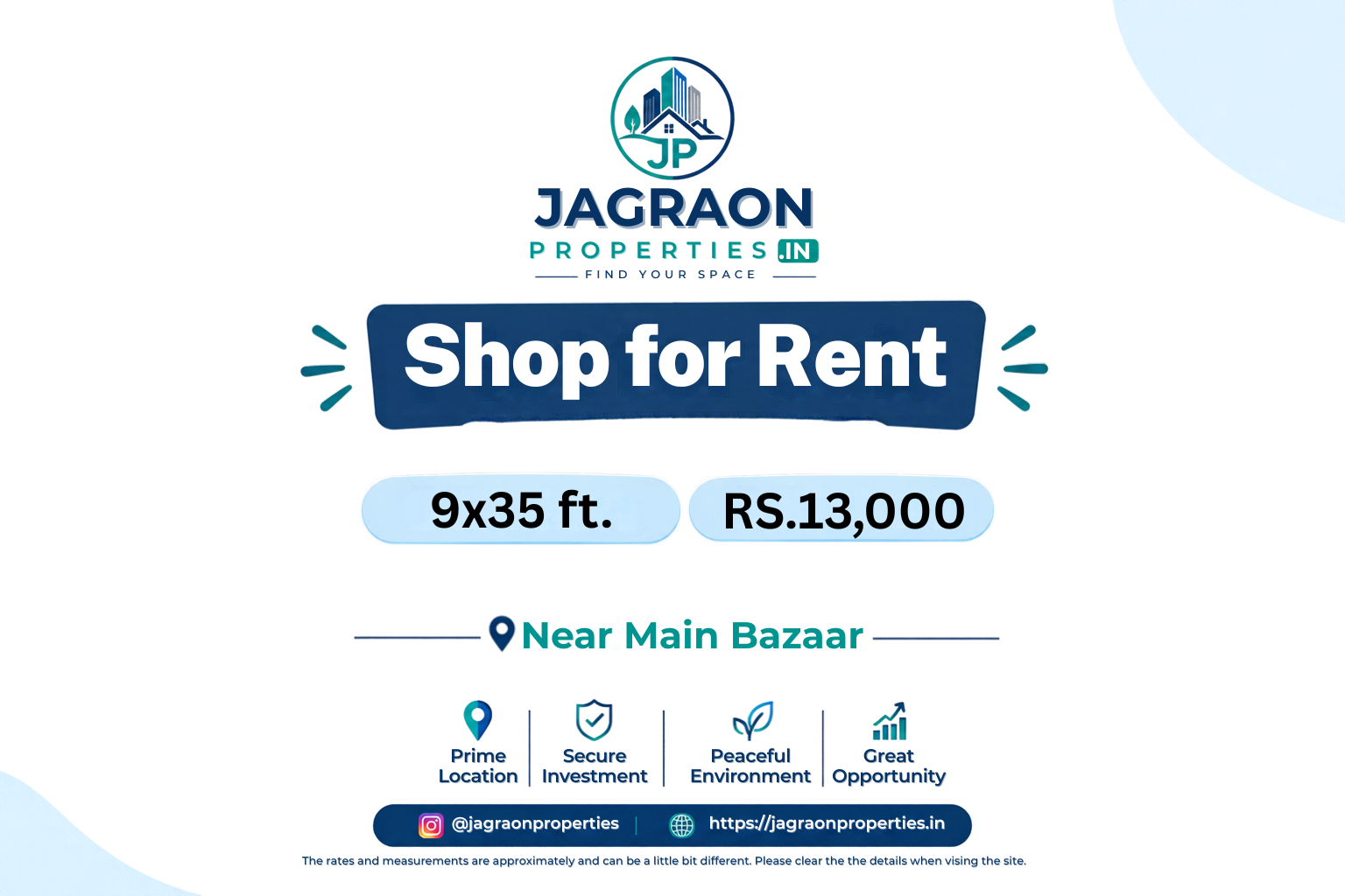 Shop available for Rent in Jagraon Near Main Bazaar