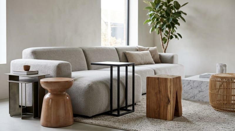 8 Side Table Ideas for Sofas Without Matching Sets
