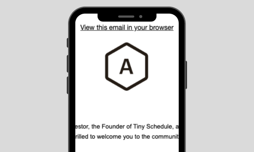iPhone showing an email