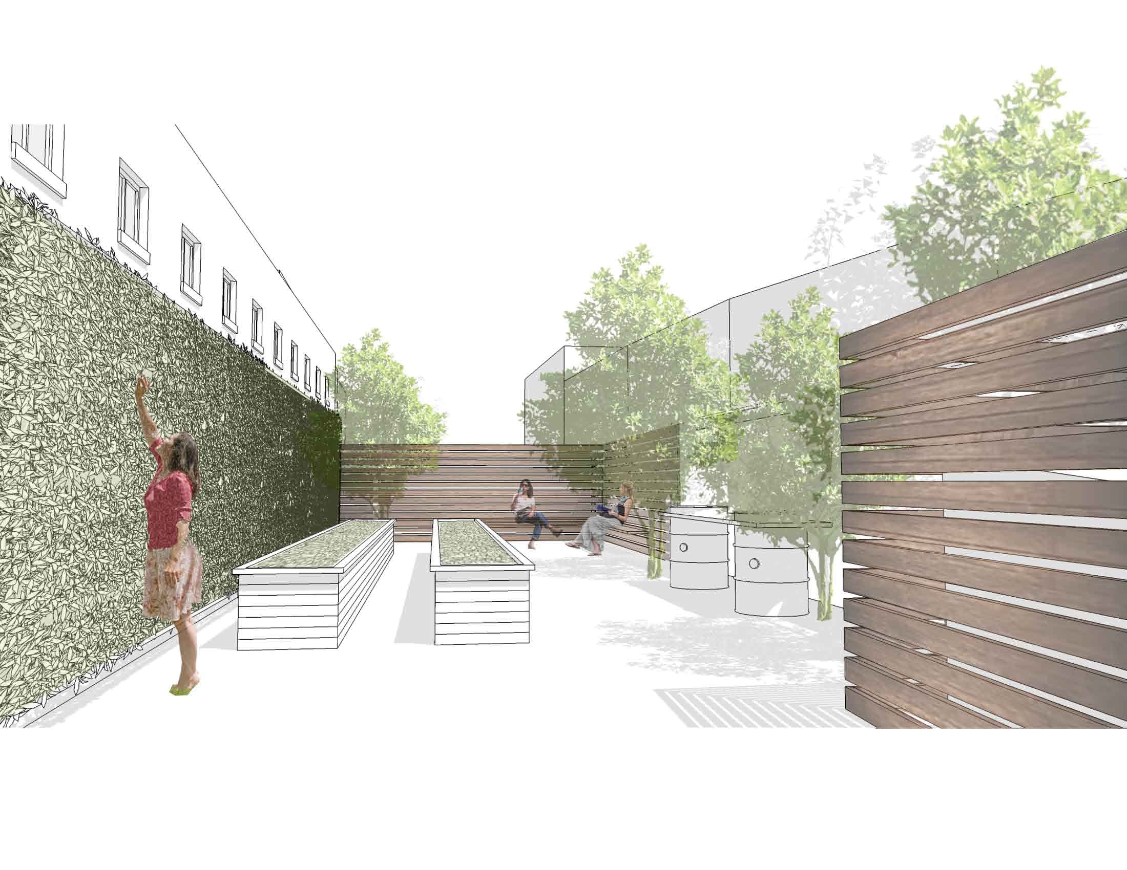 Tillman Building | Garden Perspective for 2nd Ave N  | Conceptual Art