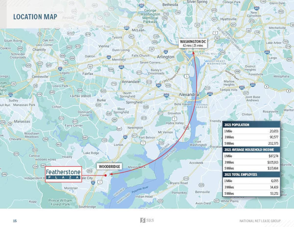 Woodbridge, VA Featherstone Plaza Retail investment sale in