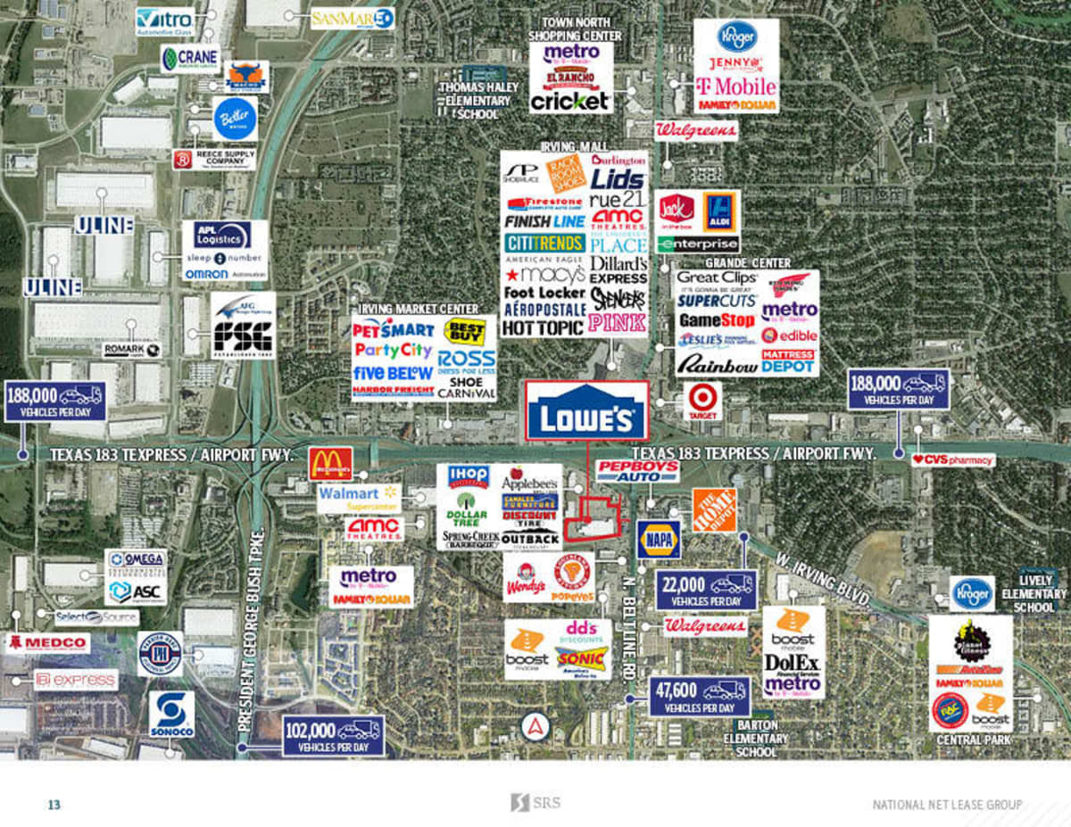 Irving, TX (Dallas MSA) Lowe's Retail investment sale in Irving, Texas SRS
