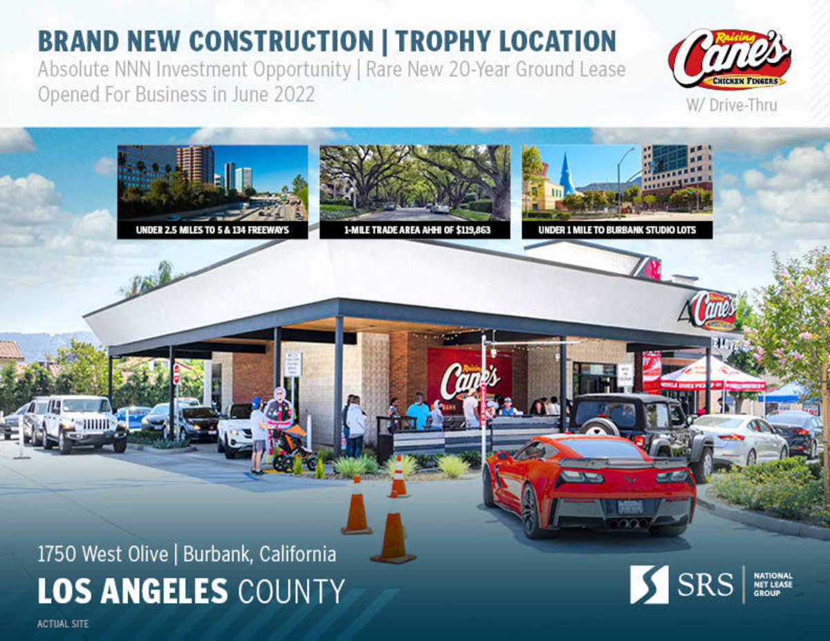 Burbank, CA Raising Cane's Retail investment sale in Burbank