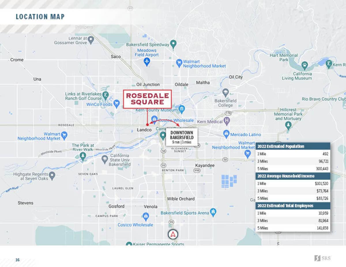 Bakersfield, CA Rosedale Square Retail investment sale in