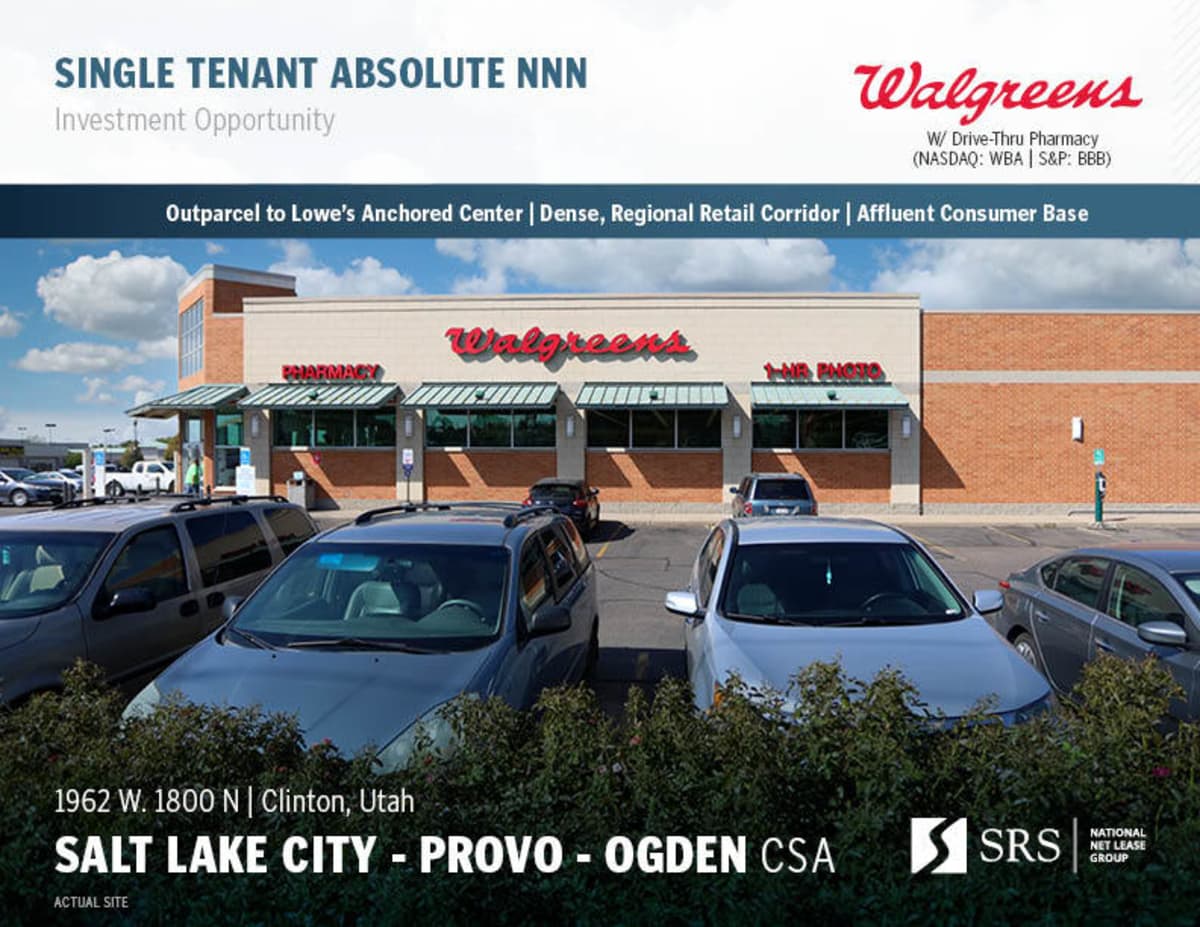 Clinton, UT Walgreens Retail investment sale in Clearfield, Utah SRS