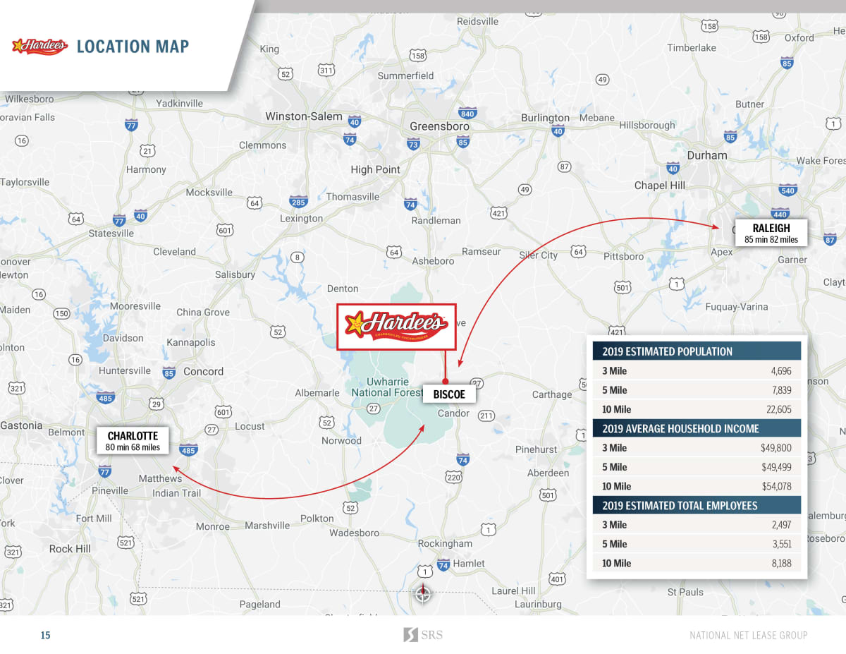 Biscoe, NC Hardee's Retail investment sale in Biscoe, North