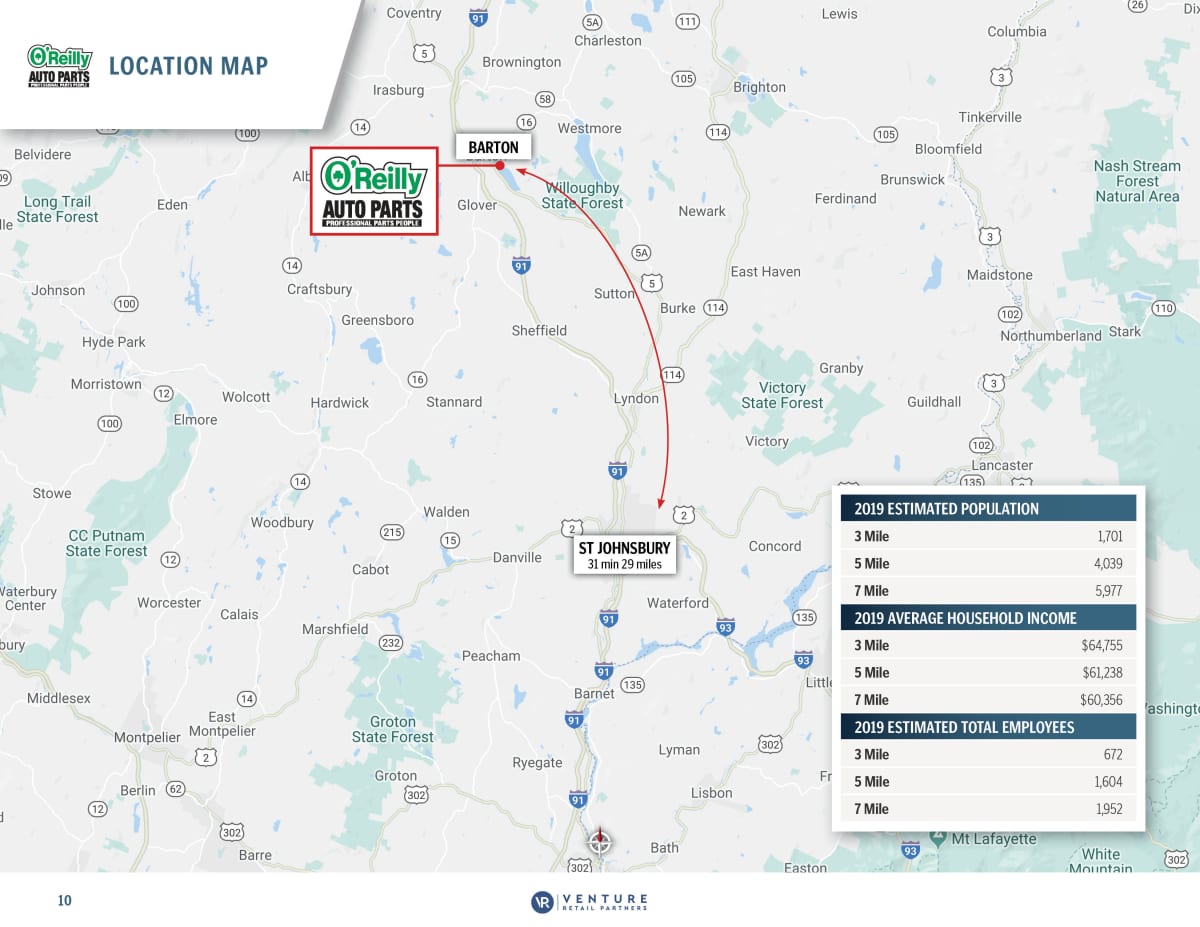 Barton, VT O'Reilly Auto Parts Retail investment sale in Barton