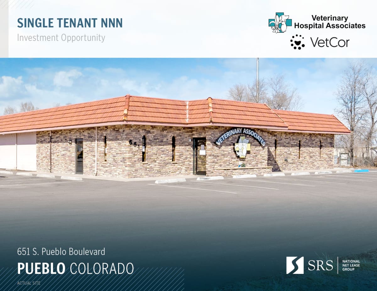 Pueblo CO VetCor Veterinary Hospital Associates Retail investment sale in Pueblo, Colorado SRS