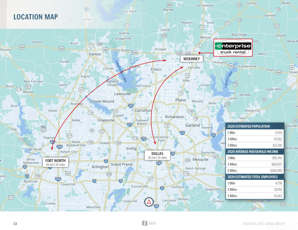 McKinney, TX Enterprise Truck Rental Retail investment sale in