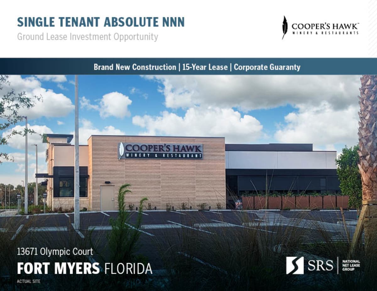 Fort Myers, FL Cooper's Hawk Retail investment sale in Fort Myers