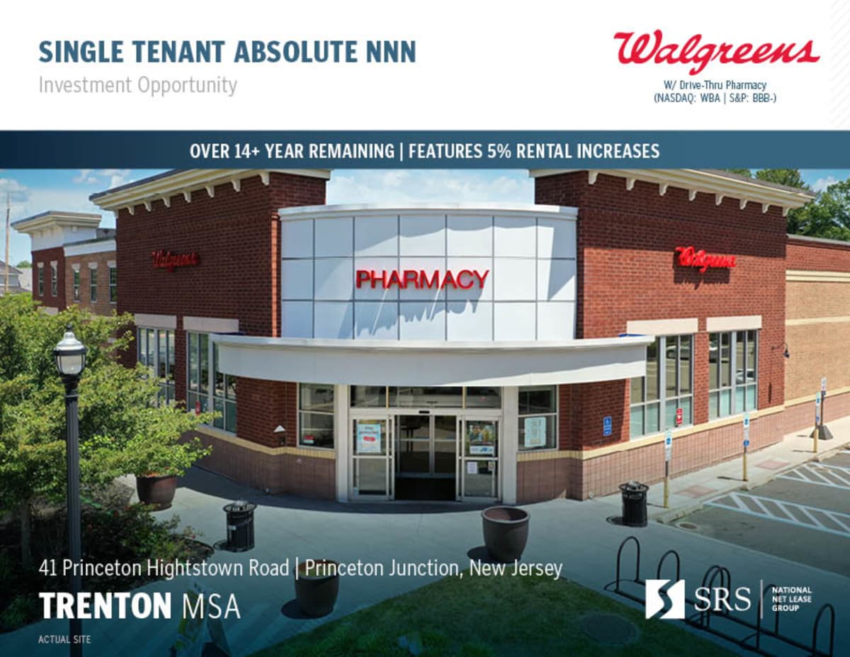 Princeton Junction, NJ Walgreens Retail investment sale in
