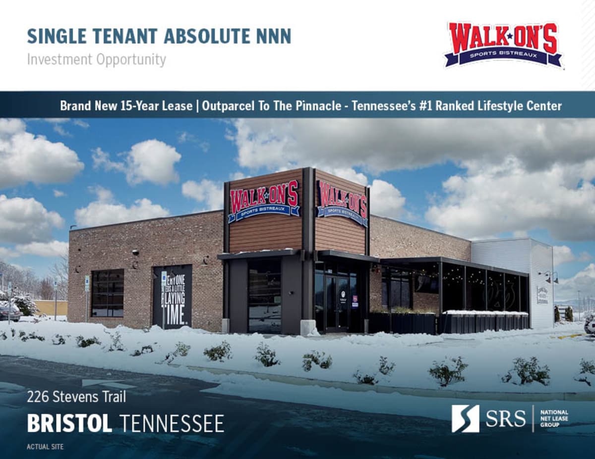 Bristol, TN Walk On's Retail investment sale in Bristol, Tennessee
