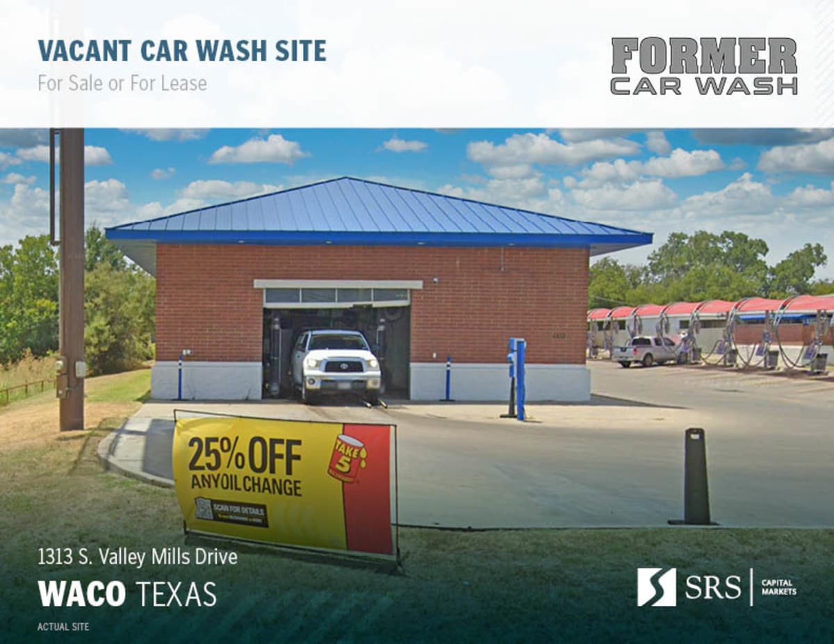 Waco, TX Vacant Car Wash Special Purpose investment sale in Waco