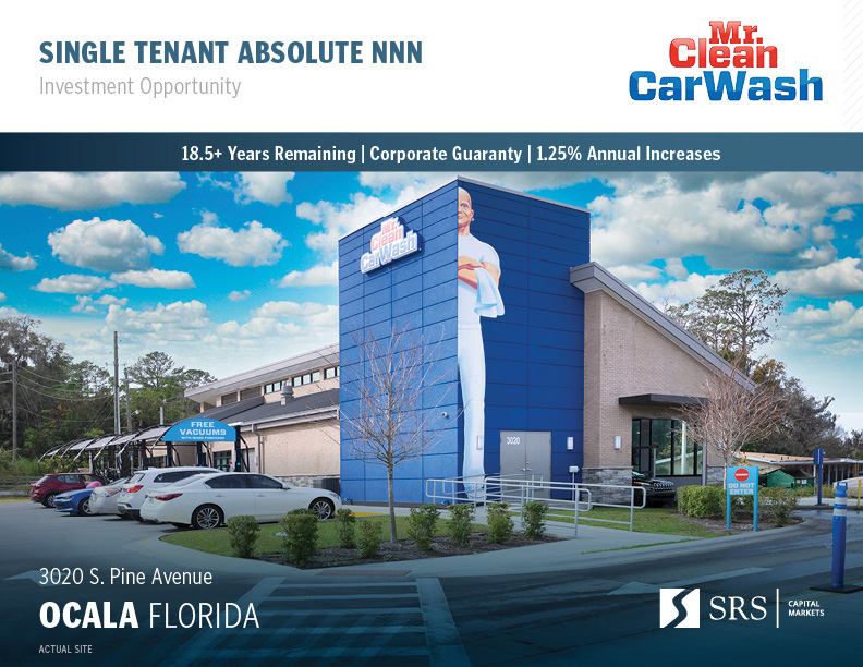 Ocala, FL Mr. Clean Car Wash Retail investment sale in Ocala