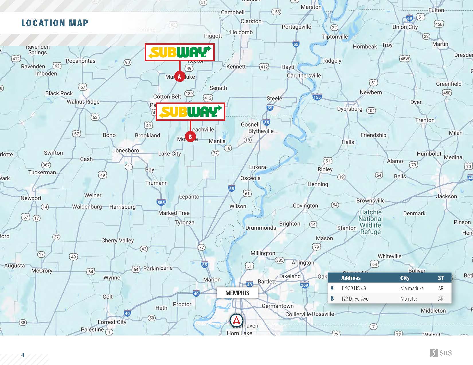 TwoProperty Subway Portfolio Retail investment sale in Marmaduke