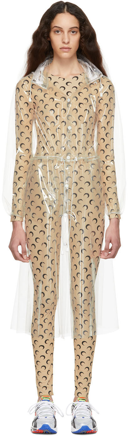 Marine Serre Coats Transparent 'Hardcore Couture' Raincoat