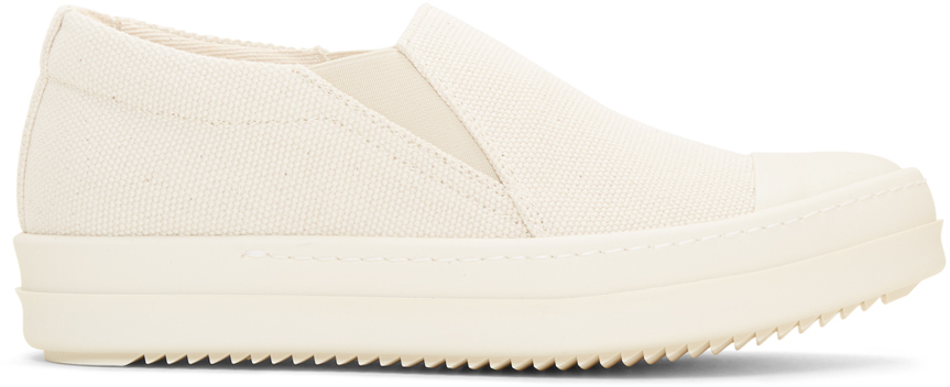 Rick Owens Drkshdw Sneakers Off-White Boat Slip-On Sneakers