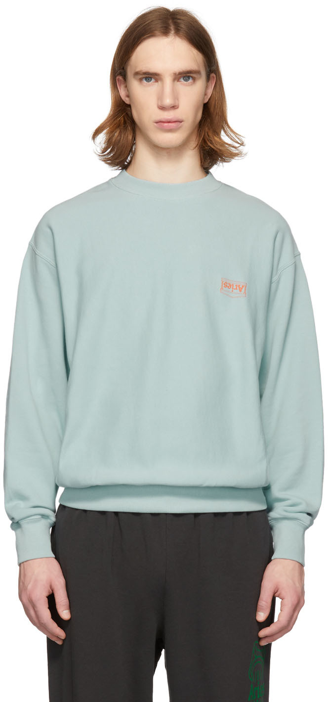 Aries T-shirts Blue Basic Sweatshirt