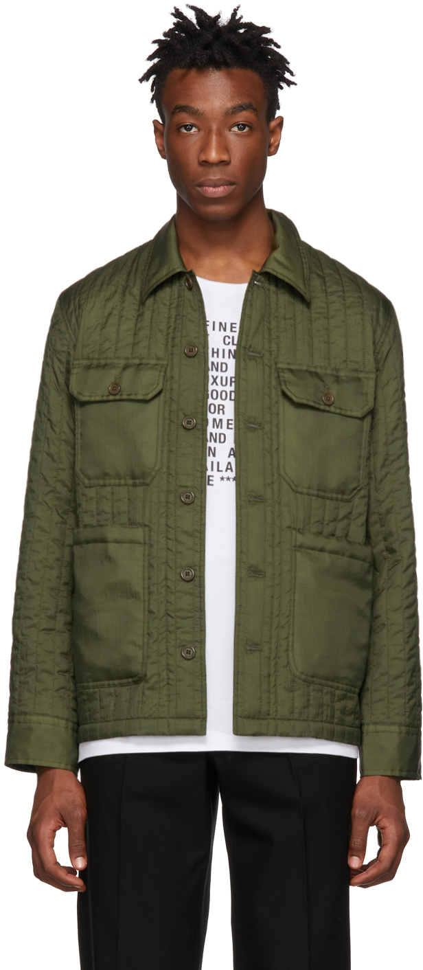 Helmut Lang Jackets Green Quilted Workwear Jacket