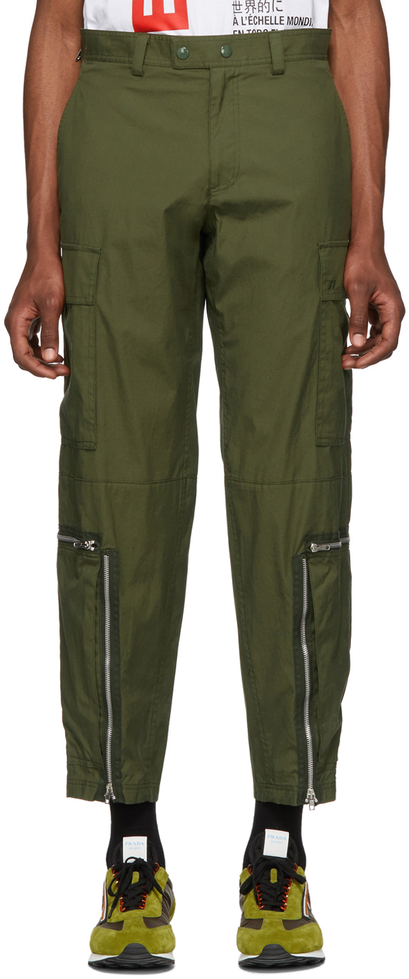 Helmut Lang Pants Green Aviator Cargo Pants
