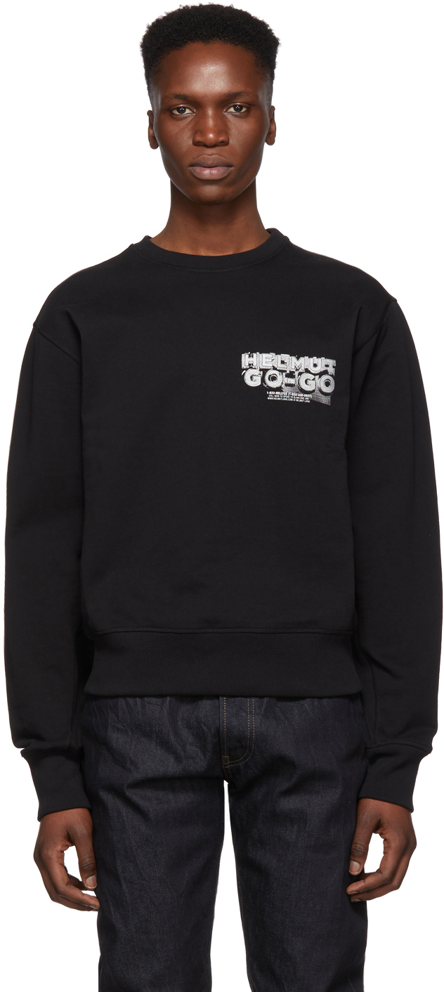 Helmut Lang T-shirts Black Logo Hack Standard Sweatshirt
