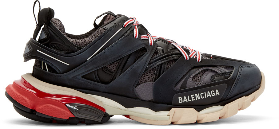 Balenciaga Track.2 Leather Trimmed Nylon, Mesh and